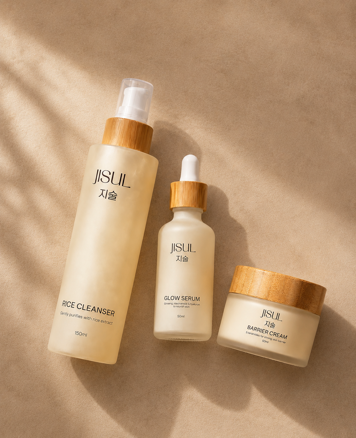 JISUL 3-Schritte-Routine – koreanisches Hautpflege-Set (Cleanser, Serum, Cream) – Bild 4